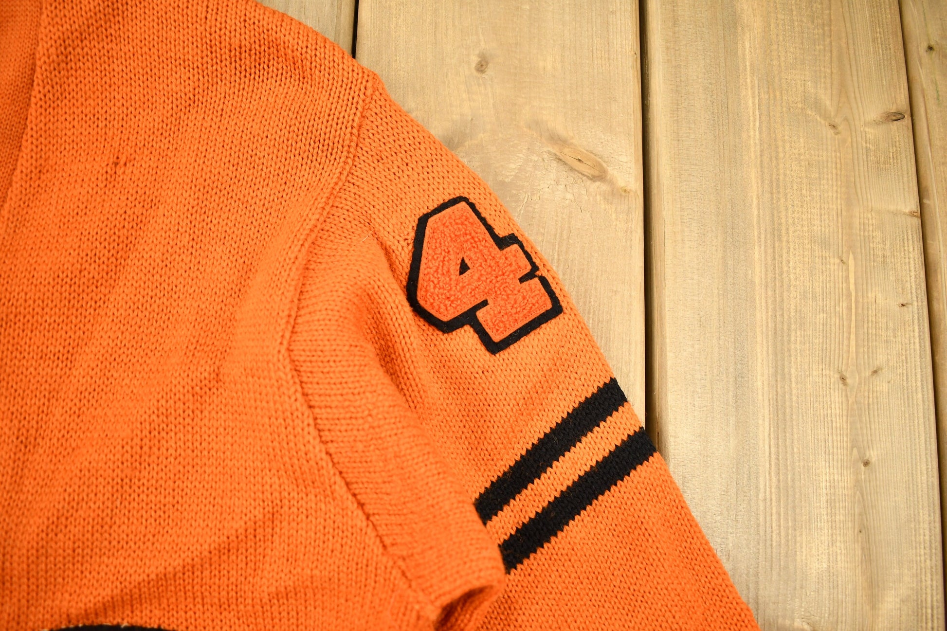 Vintage 1950s 100% Wool Collegiate Cardigan Knit Sweater