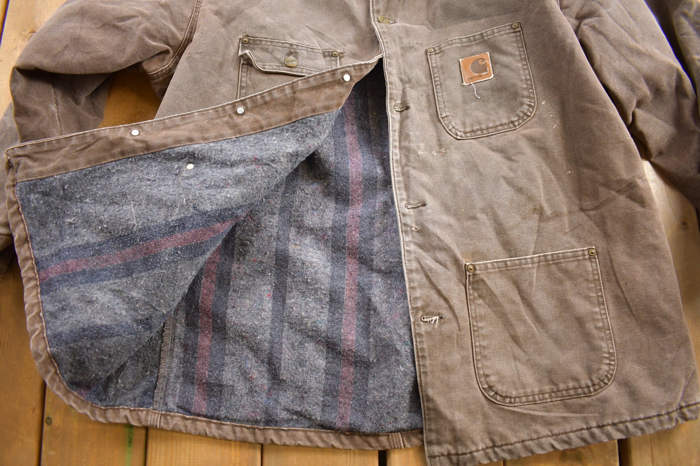 Vintage 1990s Carhartt Blanket Lined Chore Coat