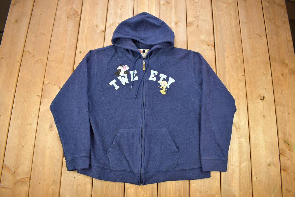 Vintage 1990s Tweety Bird Looney Tunes Full Zip Hoodie