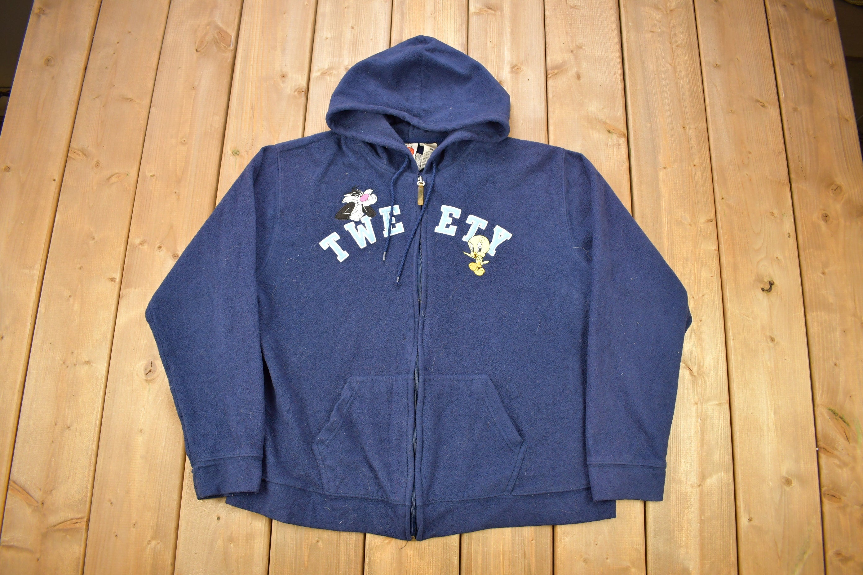 Vintage 1990s Tweety Bird Looney Tunes Full Zip Hoodie