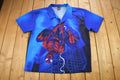Vintage 2002 Spiderman All Over Print Button Up T-Shirt