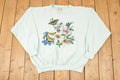 Vintage 1991 Floral Butterfly Graphic Print Crewneck Sweatshirt Women's XL