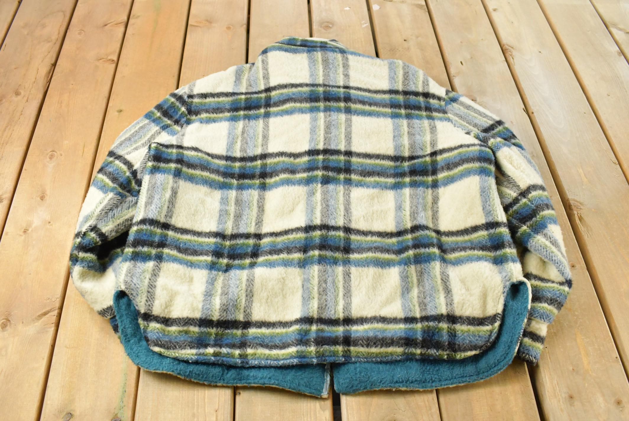 Vintage 1980s Lined Flannel Shirt Jacket Men's Large /
