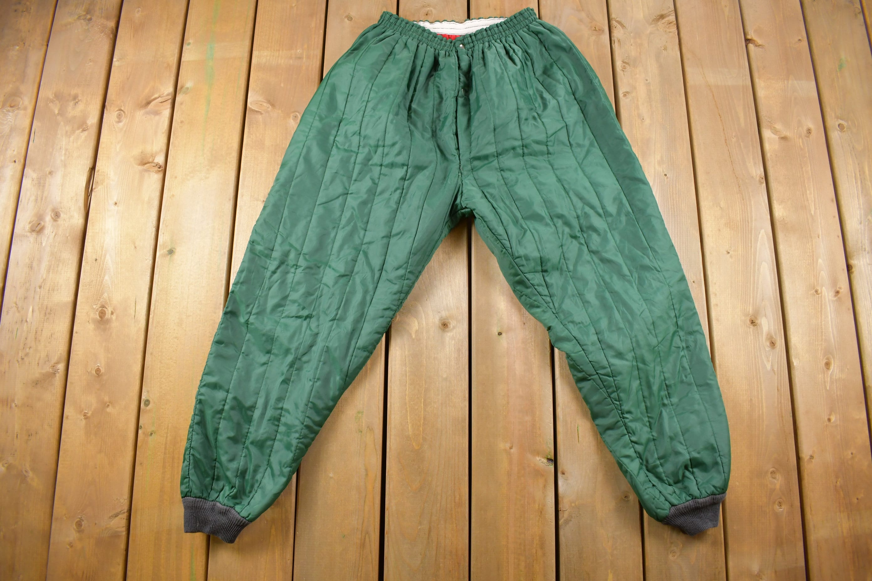 Vintage 1990s Green Insulated Snow Pants Size M