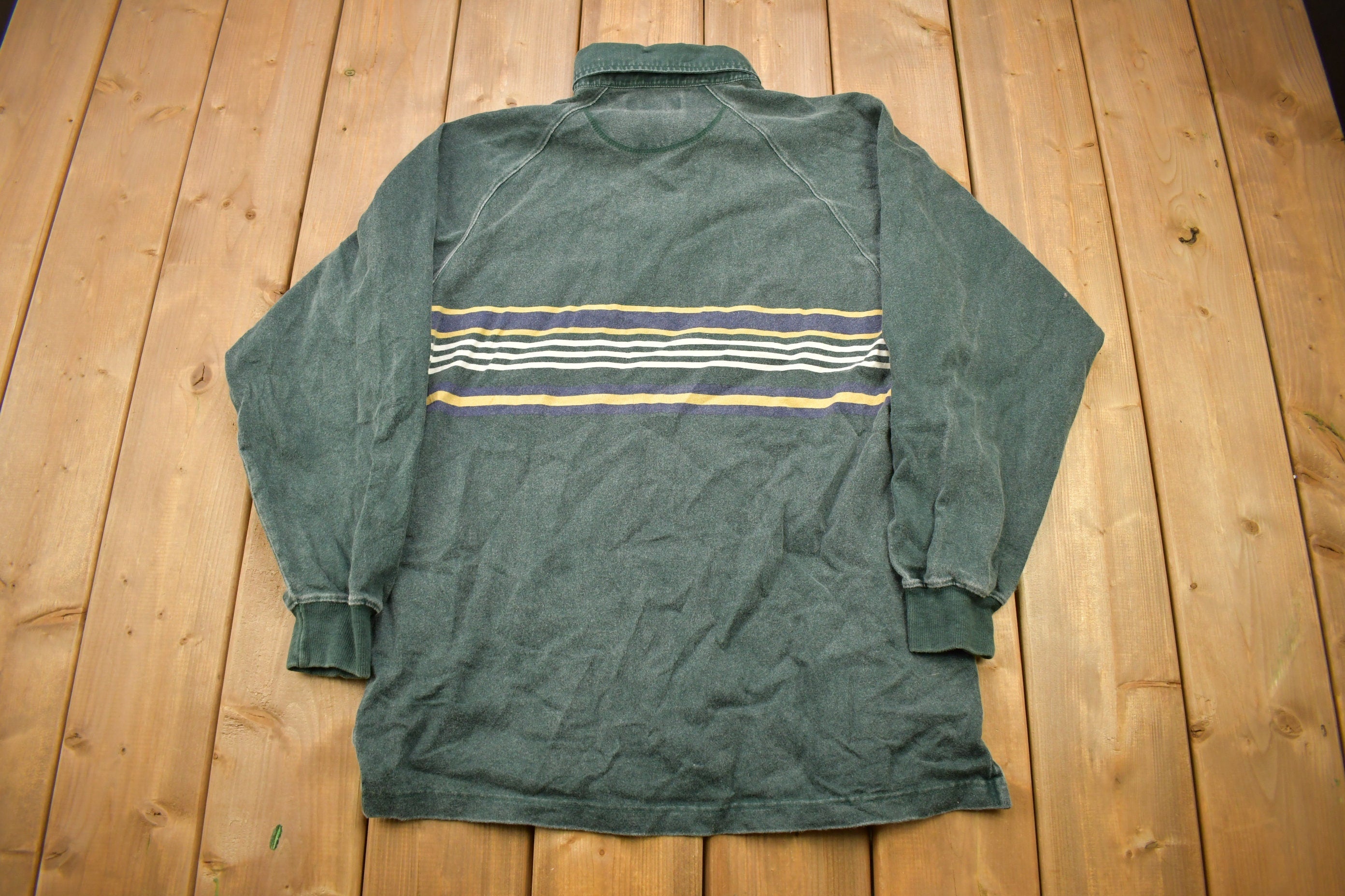 Vintage 1990s Eddie Bauer Sun Faded Quarter Button Sweatshirt