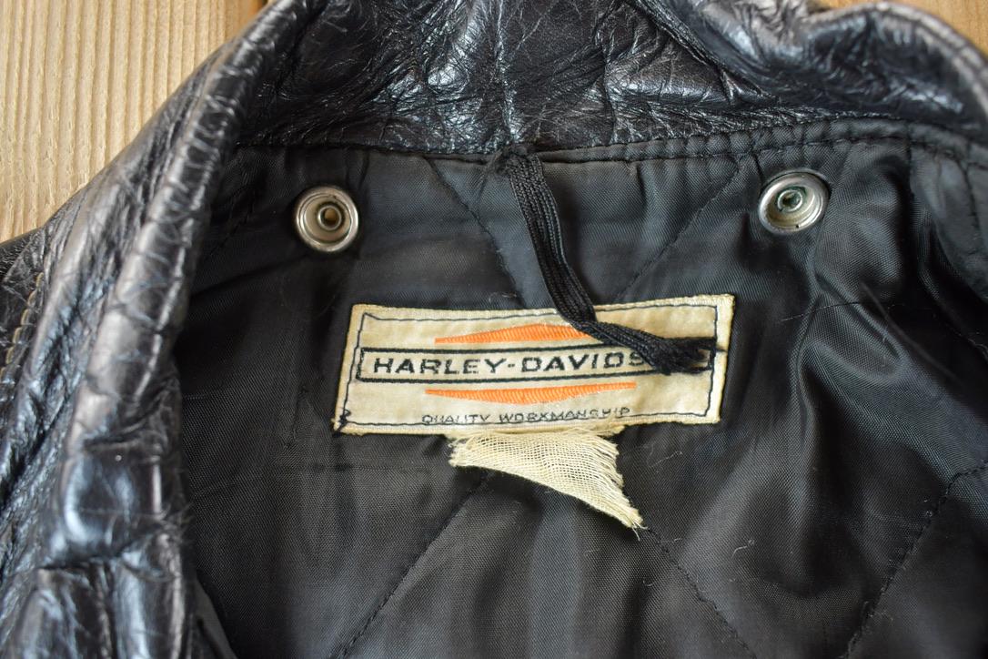 Vintage 1960s Harley Davidson Leather Motorcycle Jacket With Belt Made In USA