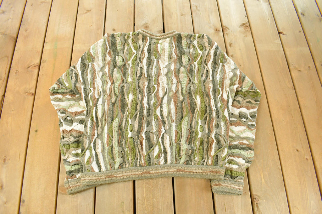Vintage 1990s Coogi Classic 3D Knit Abstract Crewneck Sweater Men's XL / 90s Crewneck / Biggie Sweater / Made In Australia