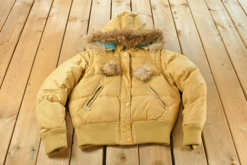 Vintage Y2K Rocawear Faux Fur Hooded Puffer Jacket Women's L