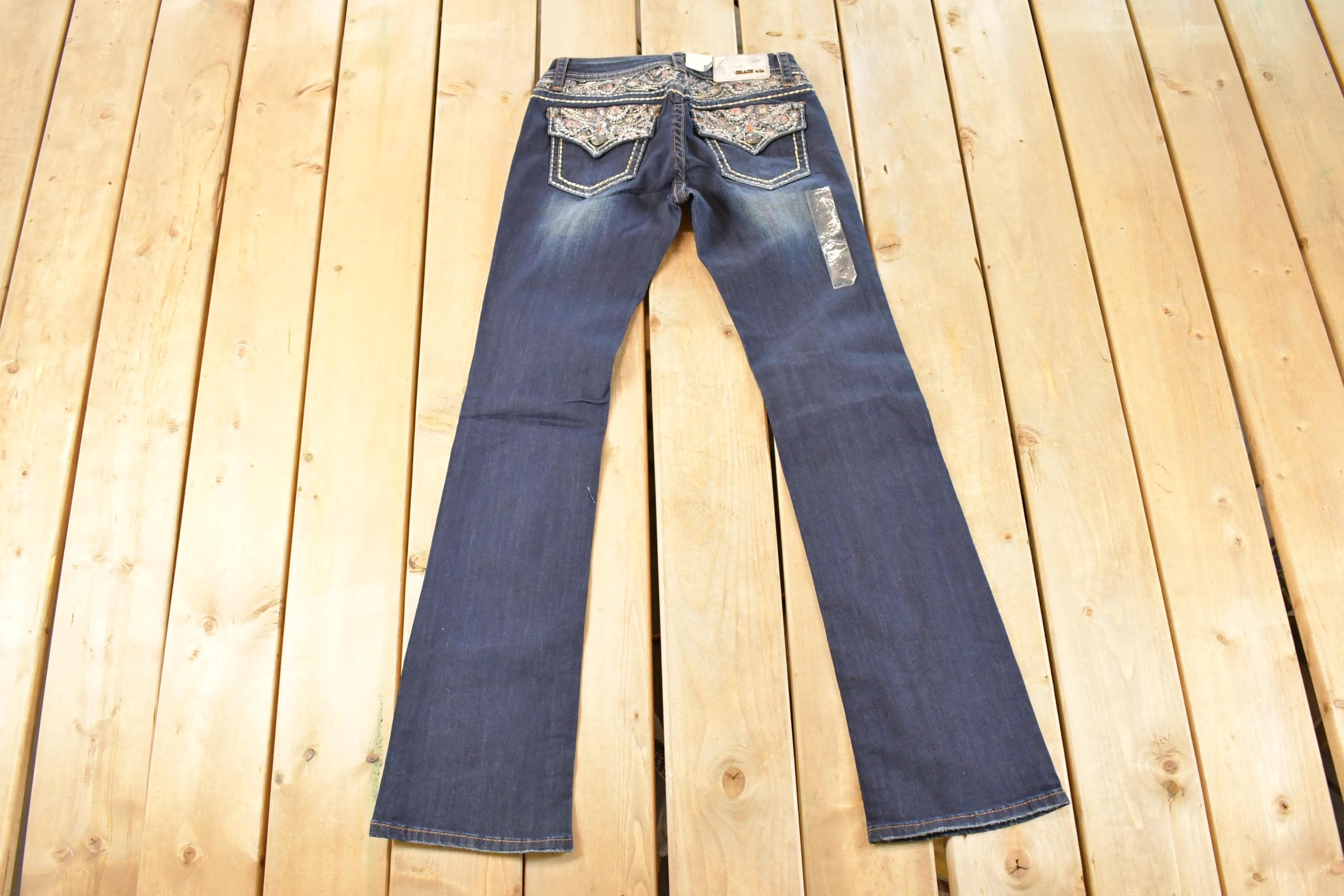 Vintage Deadstock Y2K Grace LA Bedazzled Low Rise Jeans Women's Size 27 x 32