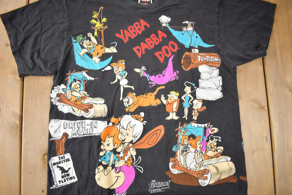 Vintage 1994 The Flintstones Cartoon All Over Print AOP Graphic T-Shirt