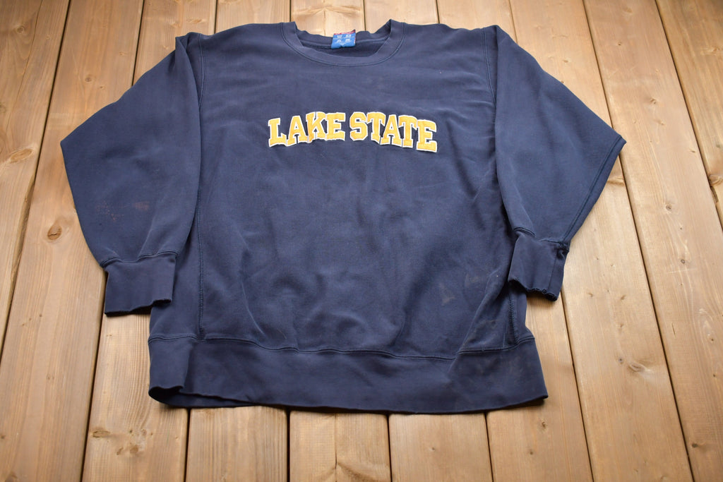 90s Lake State Embroidered Crewneck /