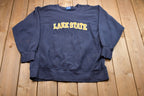90s Lake State Embroidered Crewneck /