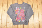 Vintage 1984 A Company Of Friends Abstract Graphic Print Crewneck Sweatshirt Mens S