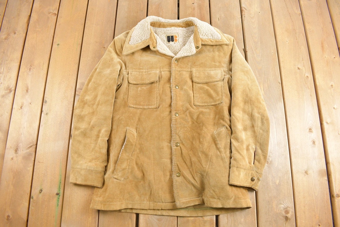 Vintage 1970s William Barry Corduroy Sherpa Lined Jacket