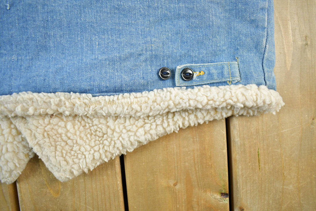 Vintage 1970s Lee Storm Rider Sherpa Lined Denim Vest Men's Large