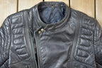 Vintage 1990s Motorcycle Leather Heavy Padded Biker Jacket Made In USA