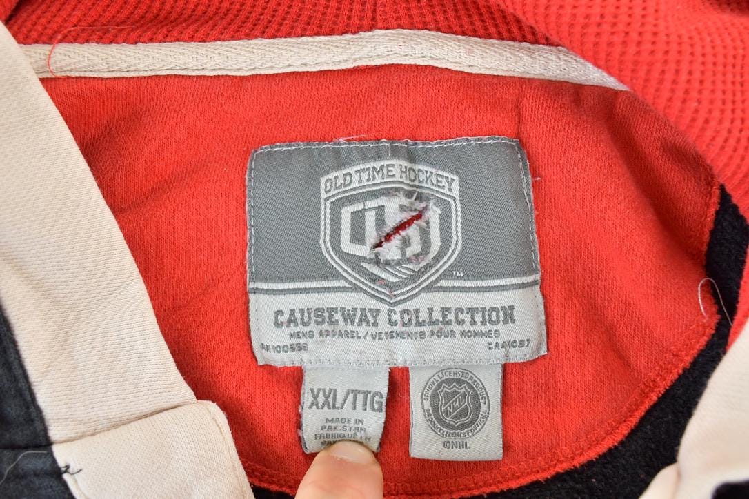 Vintage 1990s Calgary Flames Old Time Hockey Hoodie Crewneck Sweatshirt