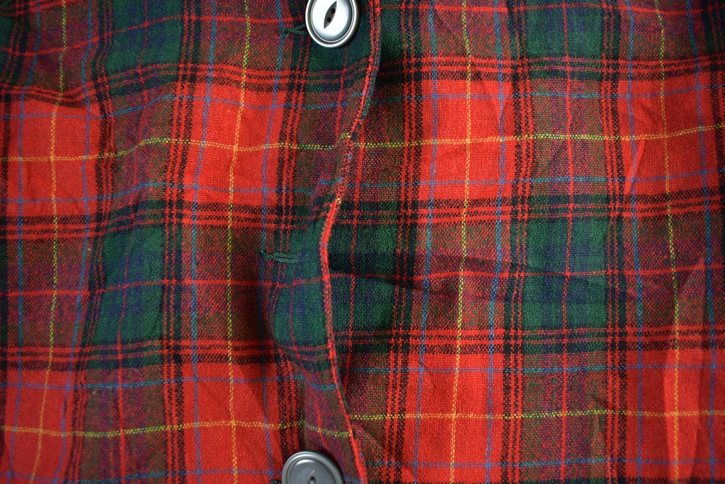 Vintage 1950s 1960s Wool Flannel Button Up Jacket Shirt Women's Medium