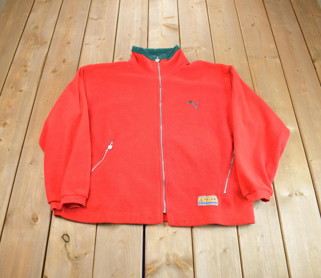 Vintage 1990s Puma Embroidered Fleece Sweater Made In USA