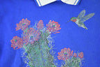 Vintage 1990s Morning Sun Floral Collared Souvenir Crewneck Sweatshirt Made In USA