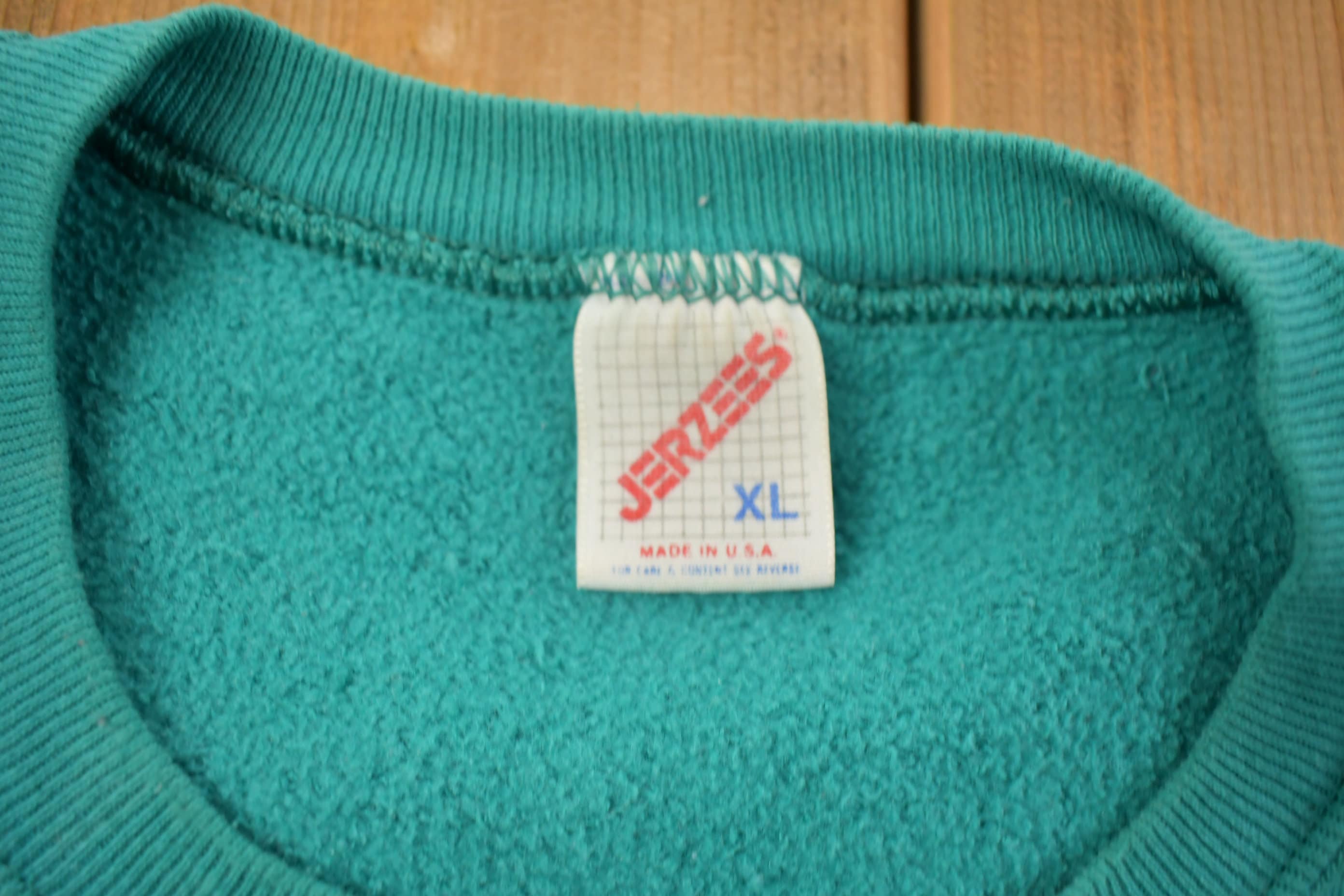 Vintage 1990s Jerzees Green Blank Crewneck Sweatshirt