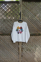 Vintage 1980s Pop Culture Theme Raglan Crewneck