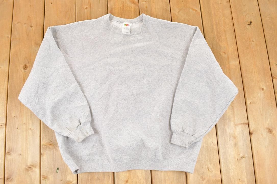 Vintage 1990s FOTL Blank Heather Grey Crewneck Sweatshirt Men's L