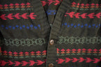 Vintage 1990s Graphix Abstract Striped Knit Cardigan Sweater Men's Large