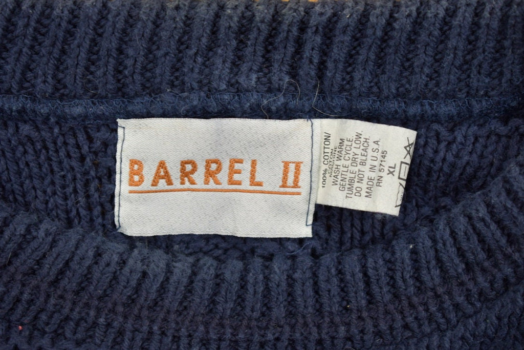 Vintage 1990s Barrel Knit Crewneck Sweater /