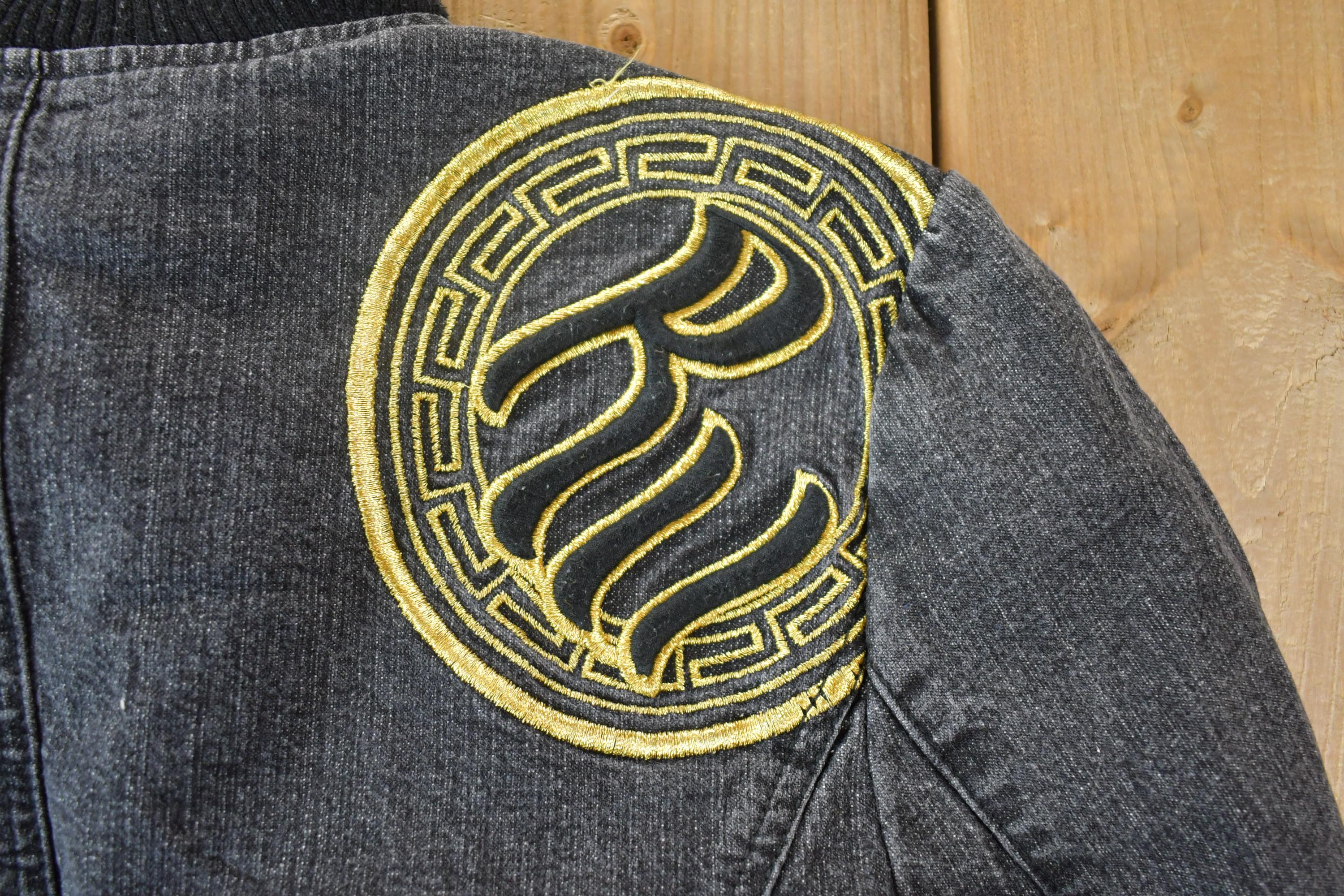 Vintage 1990s Womens XXS Rocawear Embroidered Jean Jacket Made In USA