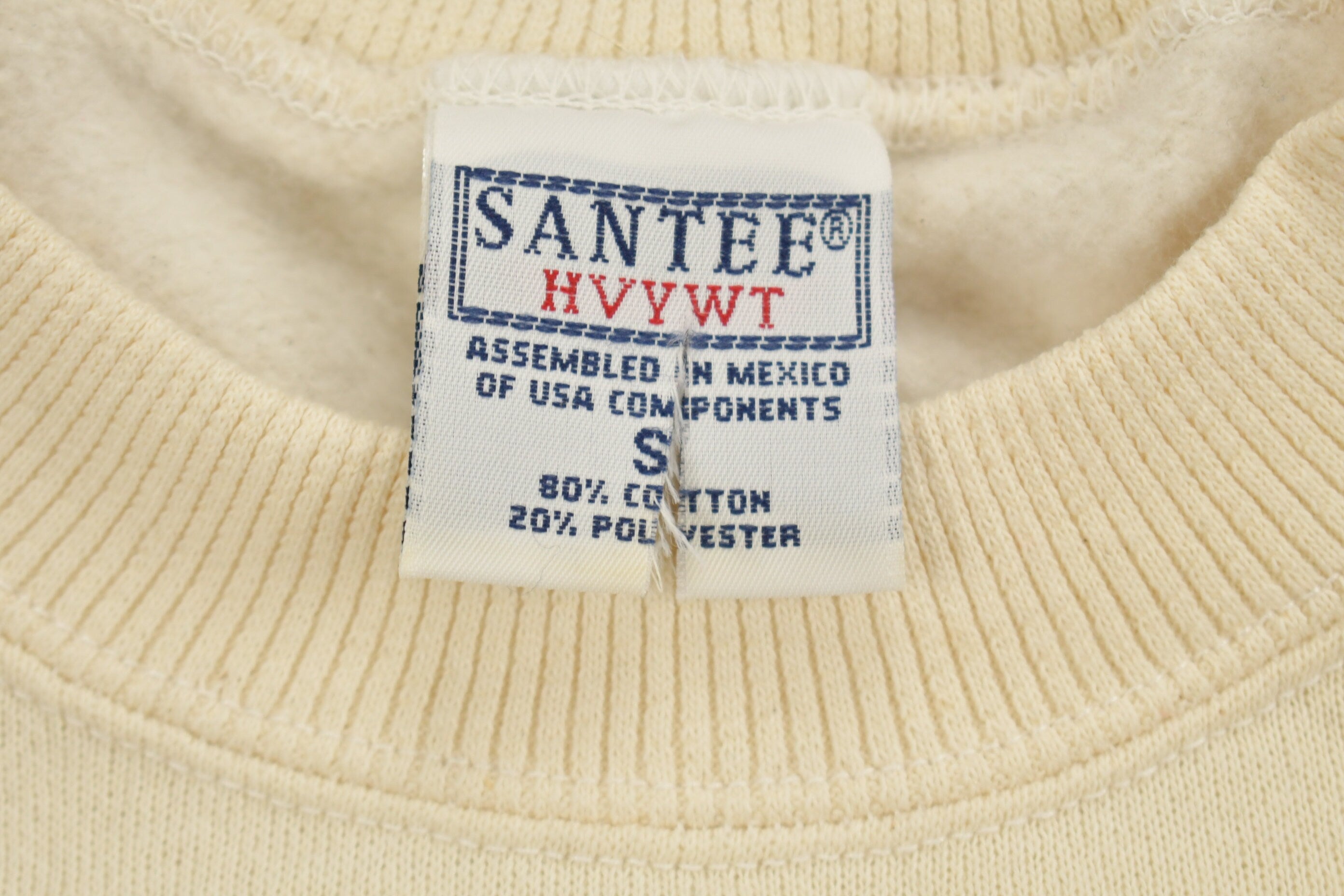 Vintage 1990s Beige Santee Blank Crewneck Sweatshirt