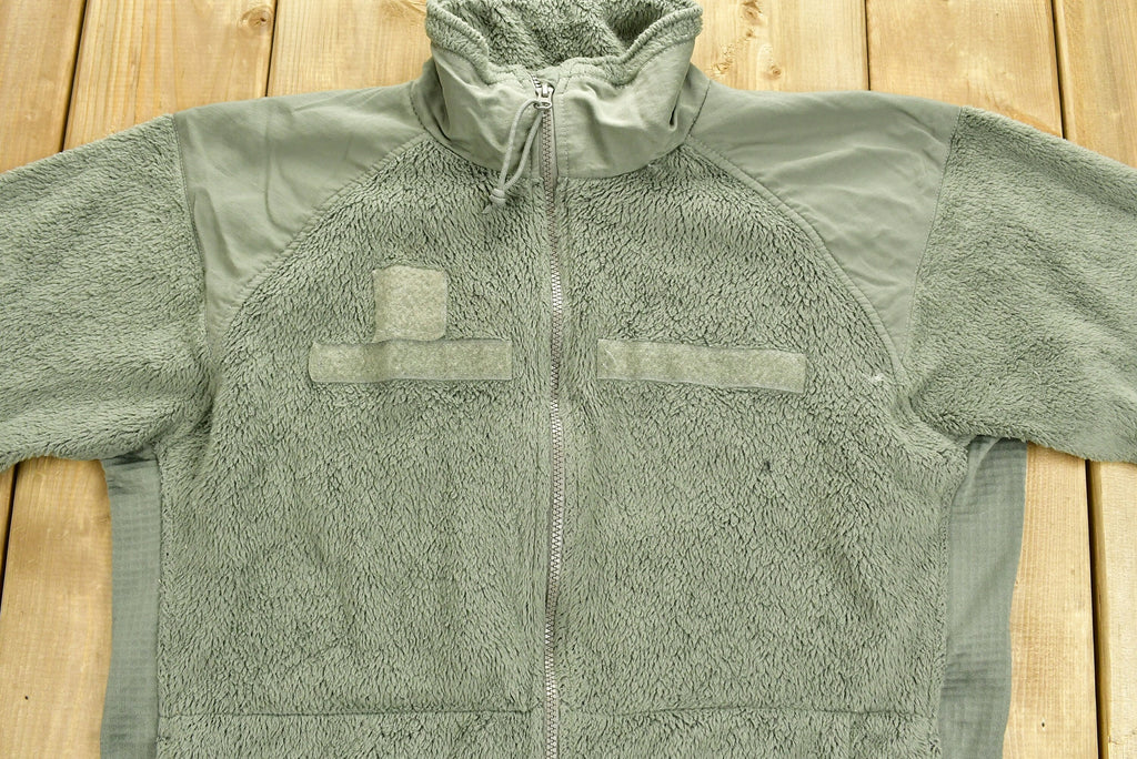 Vintage 1990's Military Cold Weather Polar Tec Fleece Sweater / Full Zip Jacket / Army / Made In / Streetwear Fashion / Army Jacket