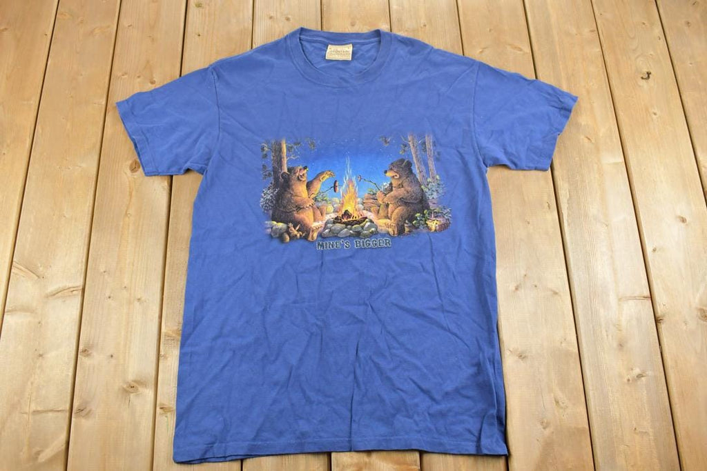 Vintage 1990s The Mountain Mines Bigger Bonfire Theme Graphic T-Shirt