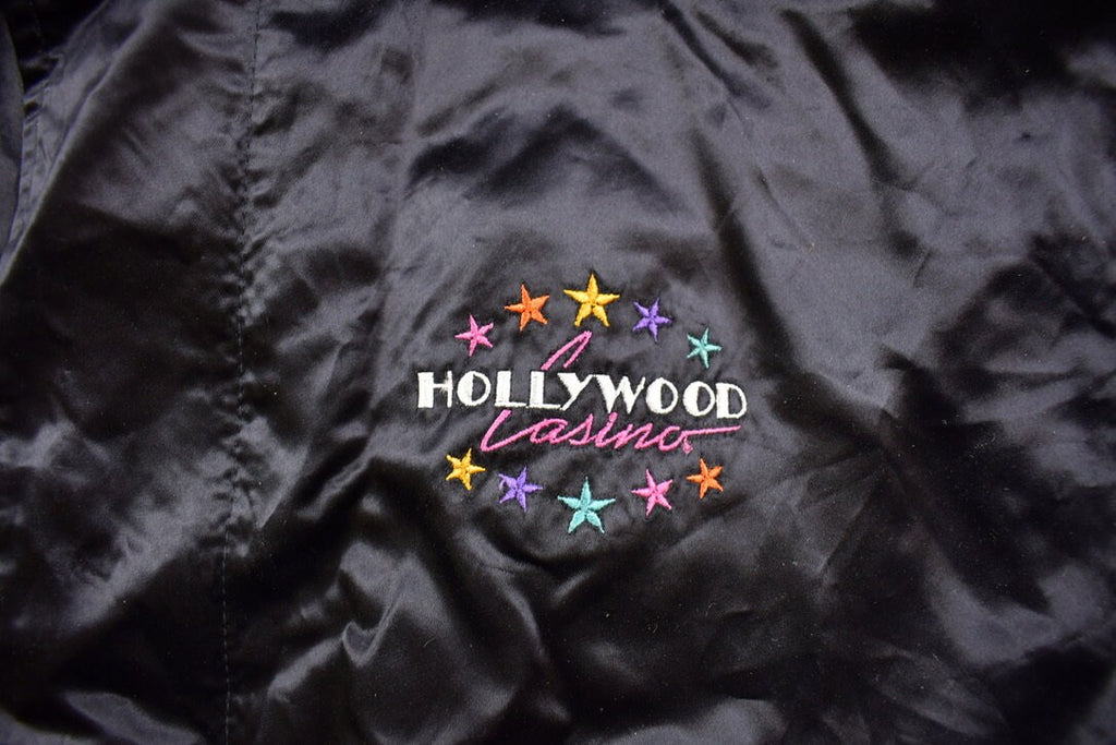 Vintage 1980s Hollywood Casino Las Vegas Satin Bomber Jacket