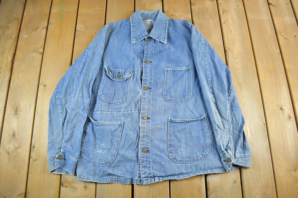 Vintage 1980s Key Imperial Denim Jean Chore Jacket Men's Large