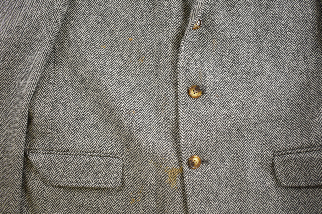 Vintage 1980s Orvis Herringbone Blazer Button Up Shirt