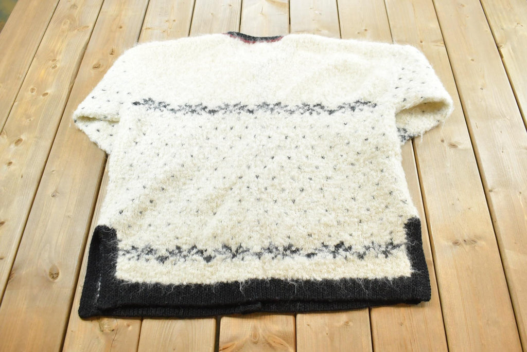 Vintage 1990s Hand Knit Jones New York Mohair Wool Blend Knit Cardigan Sweater Women's 2X