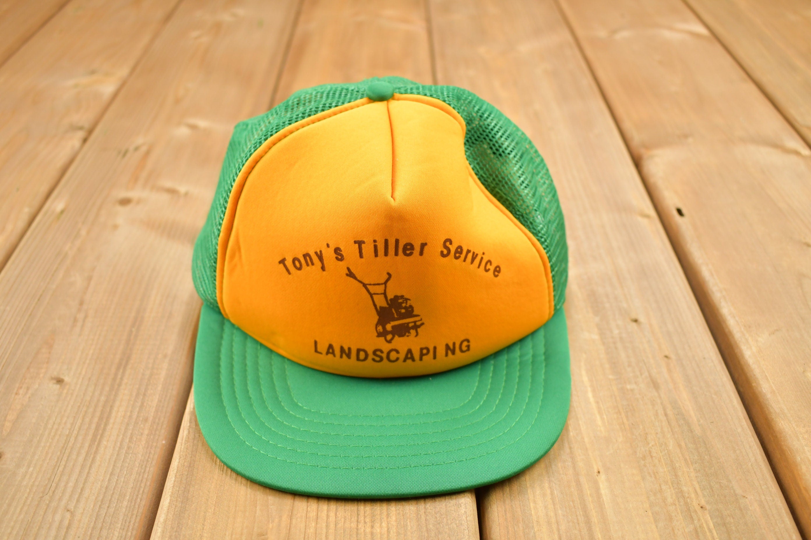 Vintage 1990s Tony's Tiller Service Landscaping Trucker Hat