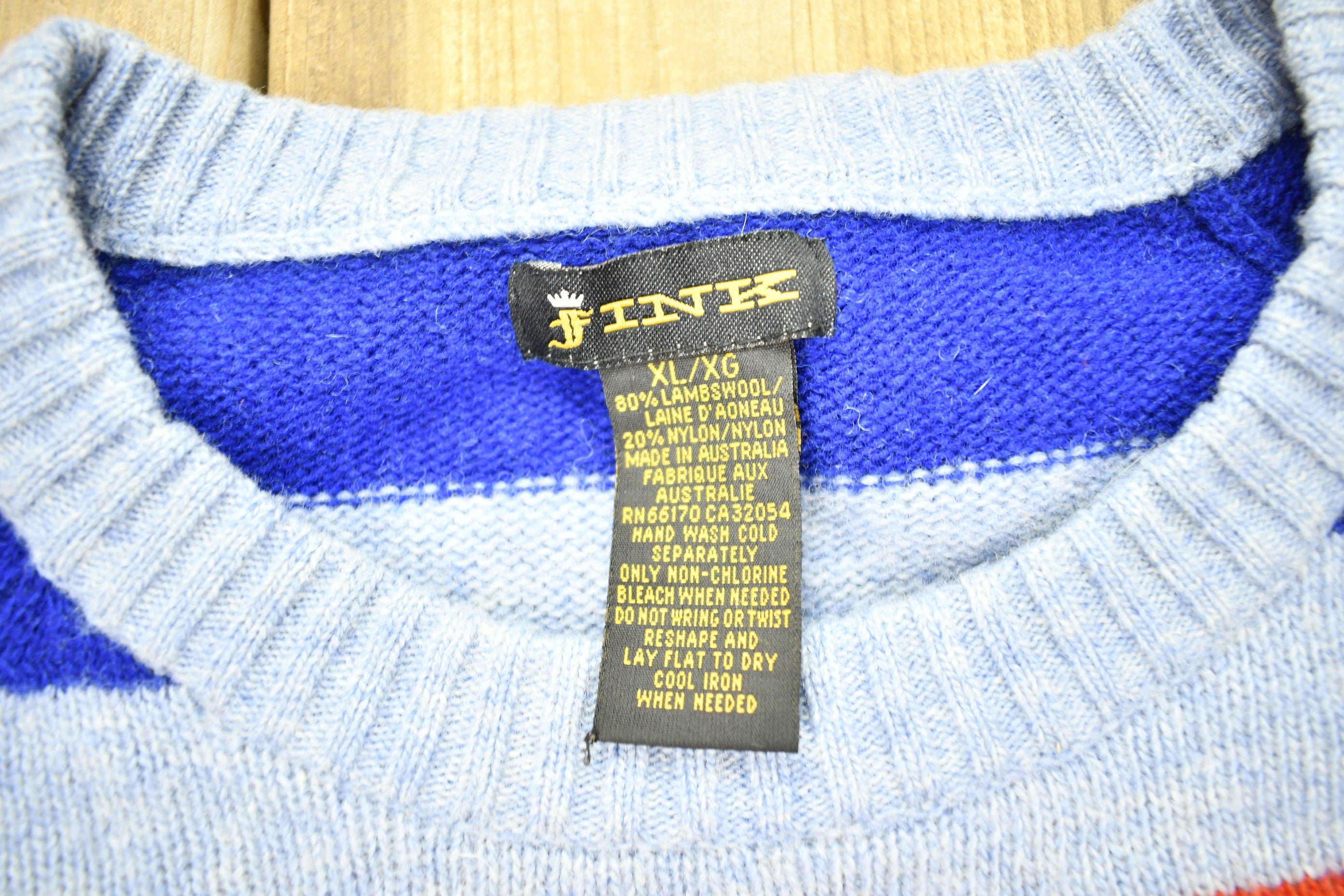 Vintage 1990s F Ink Wool Knit Raglan Crewneck Sweater