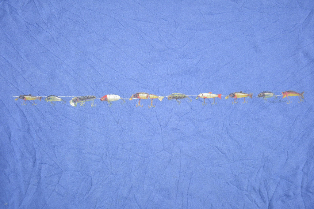 Vintage Y2k Fishing Lure Wrap Around Summer Beach Graphic T Shirt