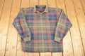 Vintage 1990s Nautica Plaid Souvenir Quarter Button Sweatshirt Mens L / 90s Crewneck / Travel Vacation Sweater / Streetwear