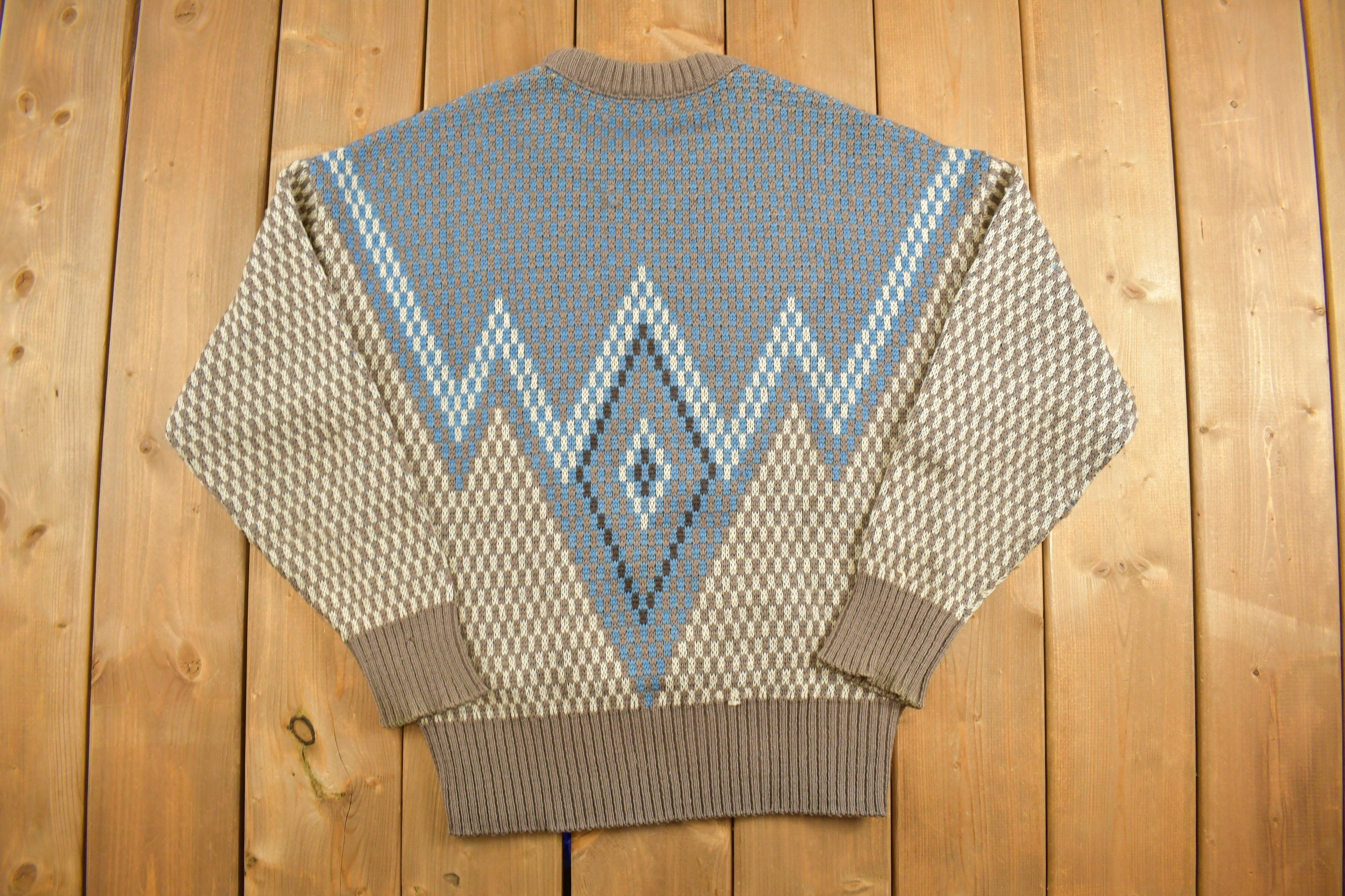 Vintage 1990s Brown Knitted Crewneck Sweater