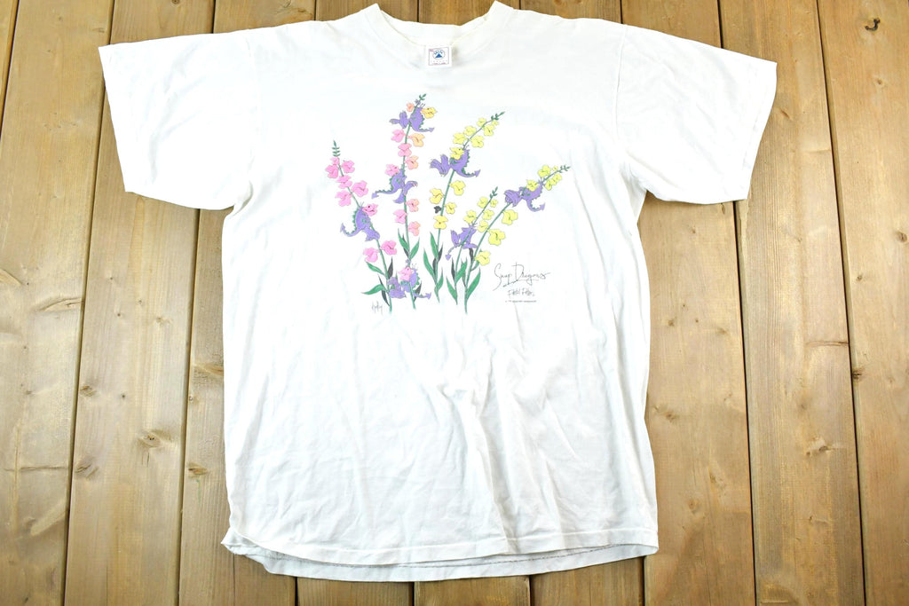 Vintage 1990s Snapdragons Souvenir Floral T-Shirt Mens M