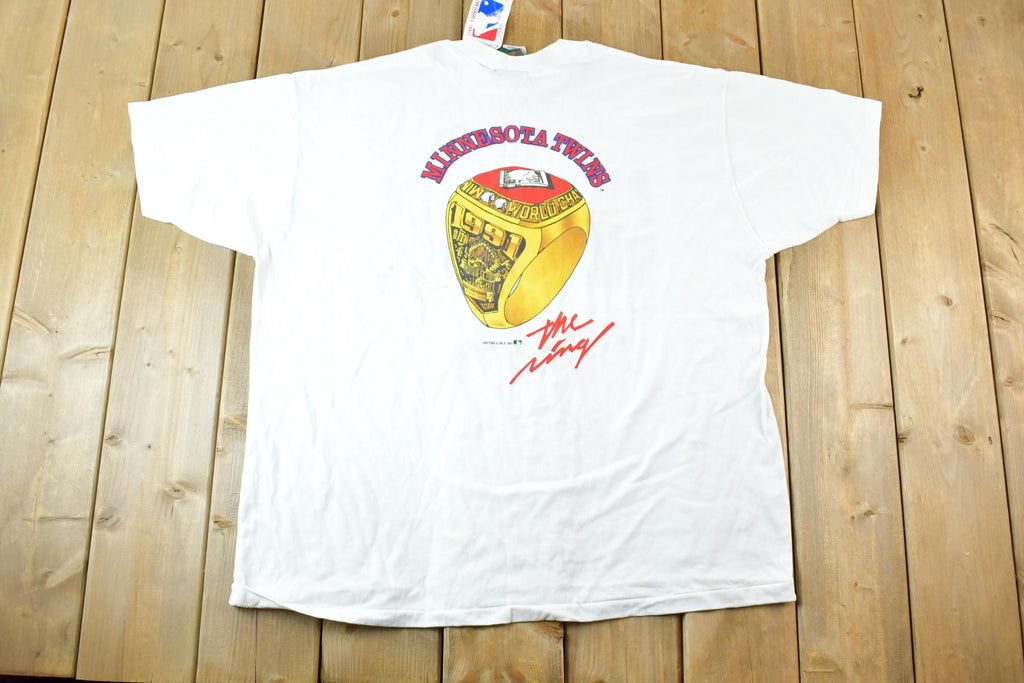 Vintage 1991 Minnesota Twins The Ring Baseball Graphic T-Shirt Mens XXL