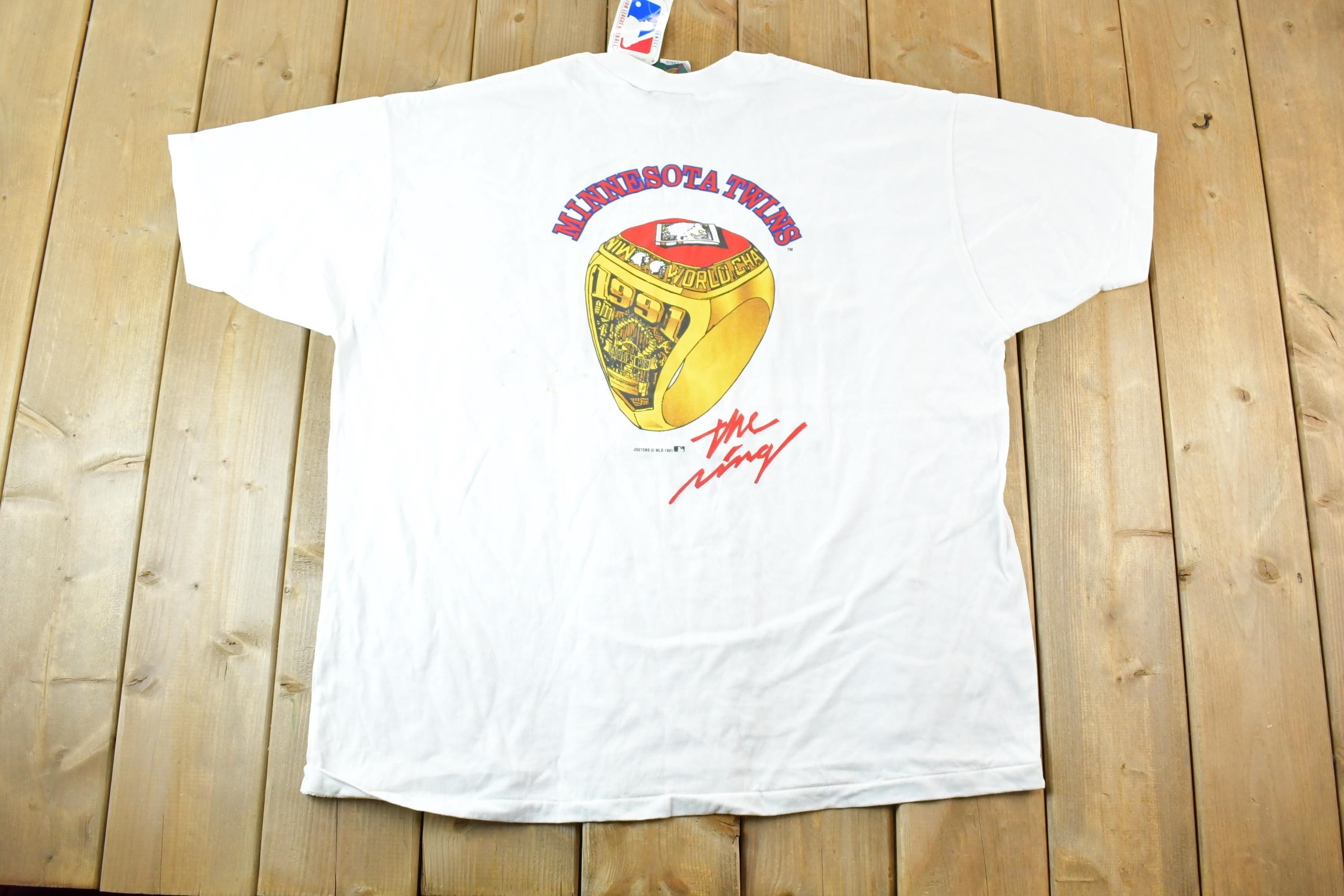 Vintage 1991 Minnesota Twins The Ring Baseball Graphic T-Shirt Mens XXL