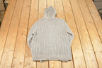 Vintage 1990s Hooded Cable Knit Cardigan Sweater Womens S  Preppy Knit Cardigan  Fancy Knit Vintage Cardigan
