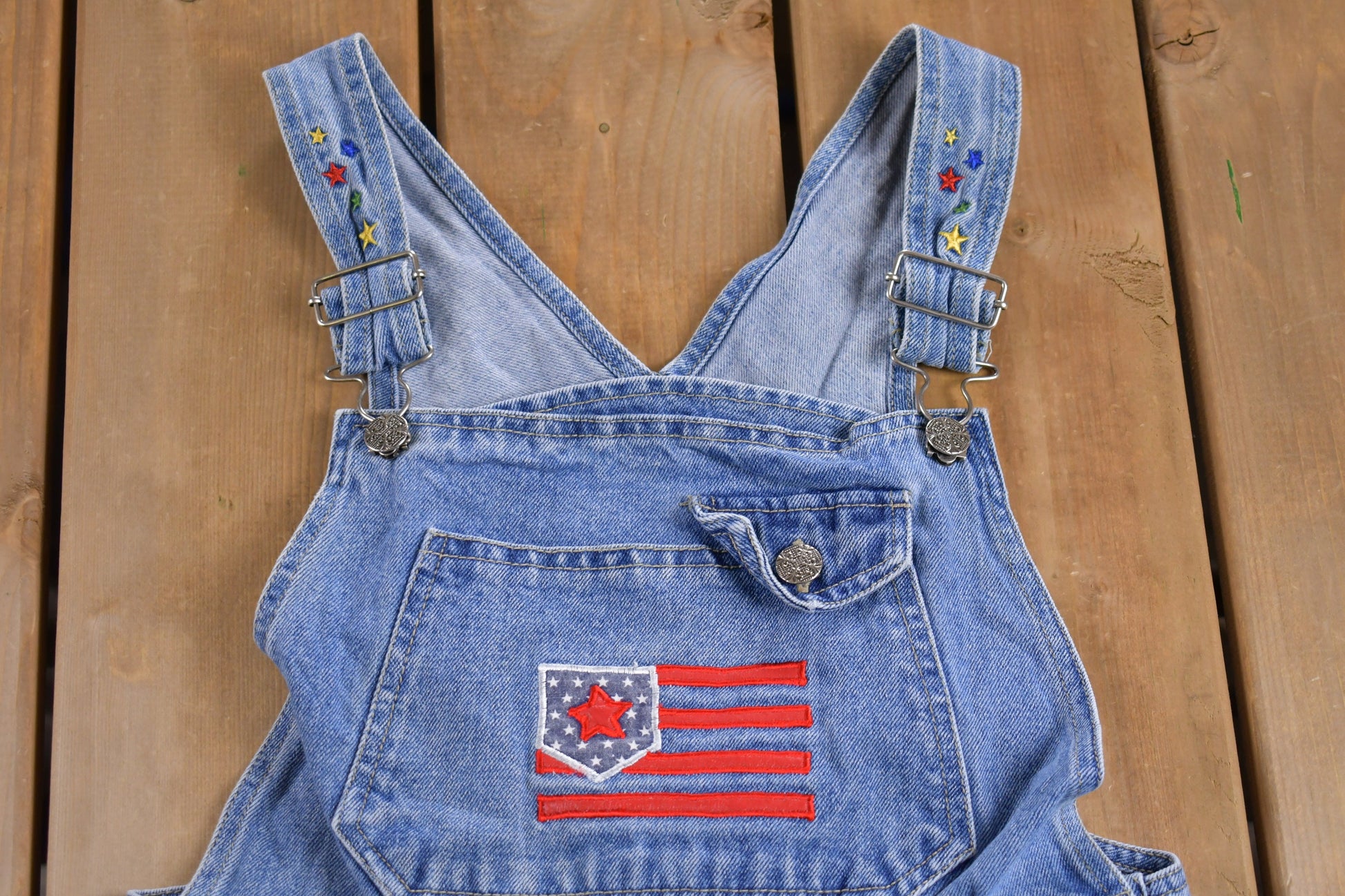 Vintage 1990s Rachels Kids Embroidered Denim Overalls Size 12