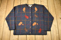 Vintage 1990s Crystal-Kobe Fall Leaves Cardigan Sweater