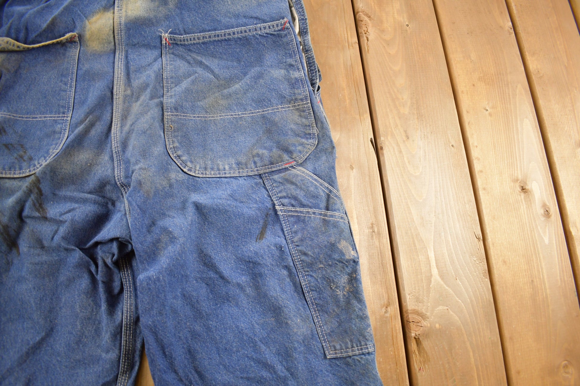 Vintage 1980s Dickies Denim Jean Overalls Size 36 x 29