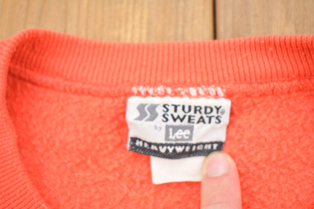 Vintage 1990s Blank Orange Heavyweight Lee Crewneck Sweatshirt